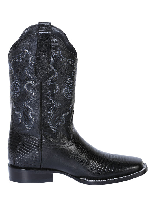 Bota Rodeo para hombre El General - Imitación de lagarto - Negra 41904