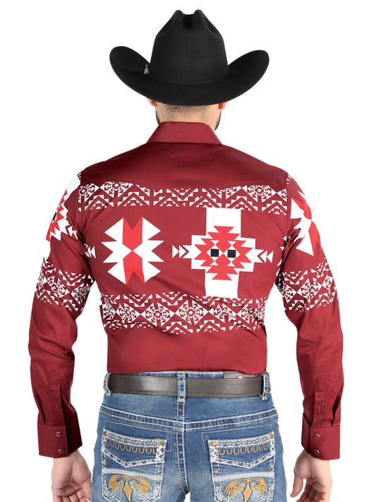 El General - Camisa informal de manga larga - Burdeos 44484