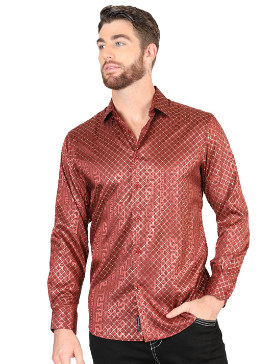 Camisa informal de manga larga El General Burgundy 44552