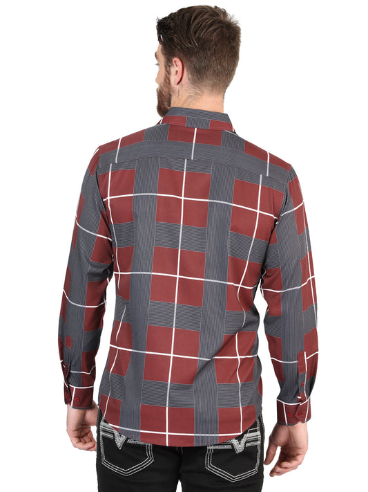Camisa informal de manga larga El General Burgundy 44603