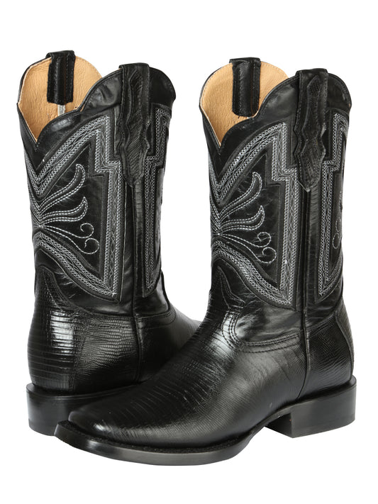 Bota Rodeo para hombre El General - Imitación de lagarto - Negra 44666