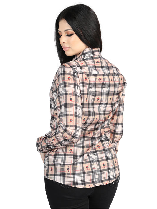 El General - Camisa casual de manga larga - Beige/Negro 44715