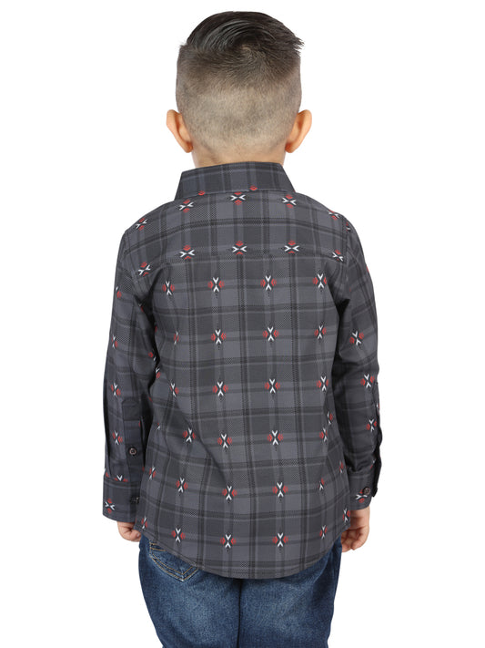 Camisa informal de manga larga gris/marrón El General 44742