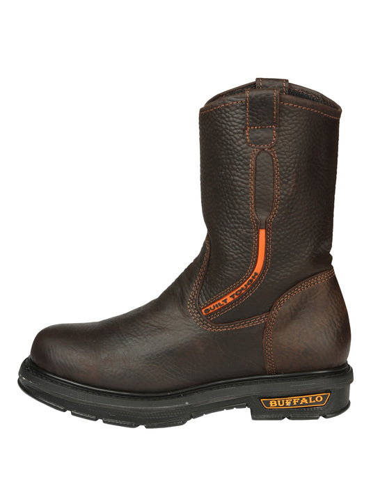Botas de trabajo para hombre Buffalo & Bull con puntera reforzada, de piel bovina - Rino Moka 45260