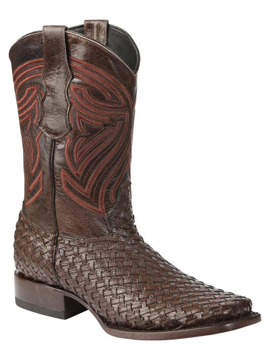 Botas de rodeo de cuero para hombre El General Petatillo - Marrón 45401