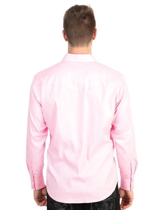 Camisa vaquera de manga larga para hombre El General - Rosa claro elástico 45618