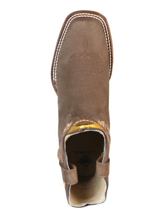 Bota de rodeo para mujer El General - Nobuck Camel 51164