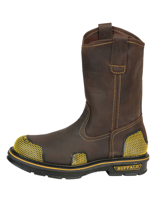 Botas de trabajo para hombre Buffalo & Bull - Marrón/Amarillo 123031