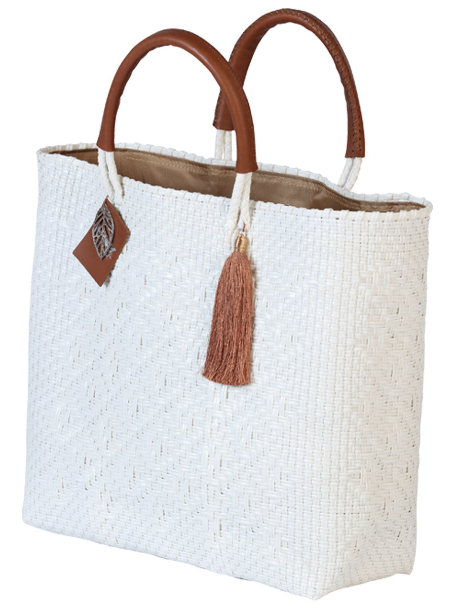 Bolso artesanal 100% polietileno blanco 602122