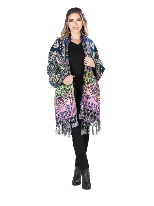 Chal artesanal mexicano 100% acrílico amarillo 603890