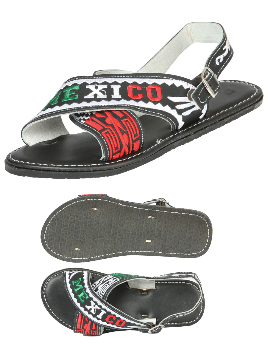 Sandalias artesanales mexicanas 50% cuero, 50% sintético Negro 603954