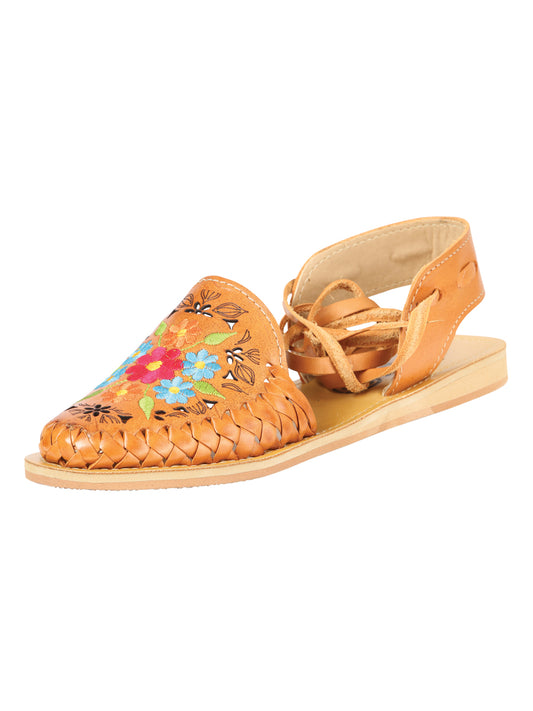 Sandalias artesanales mexicanas de cuero color miel 604020