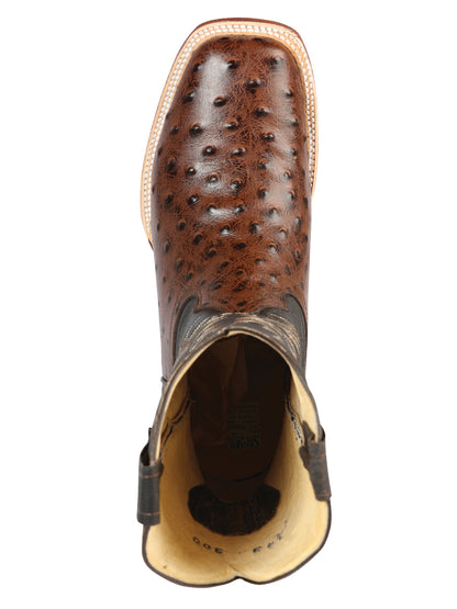 Bota Rodeo Hombre El Señor de los Cielos - Simil Piel Avestruz - Marrón 44934