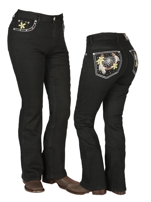 Pantalones vaqueros Centenario negros para mujer 44958