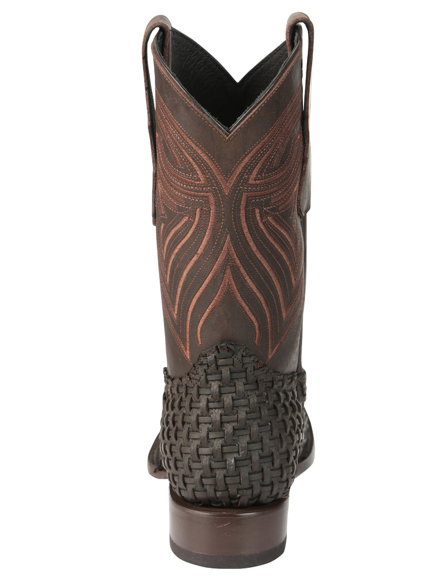 Botas de rodeo de piel para hombre El General Petatillo - Chocolate 45013