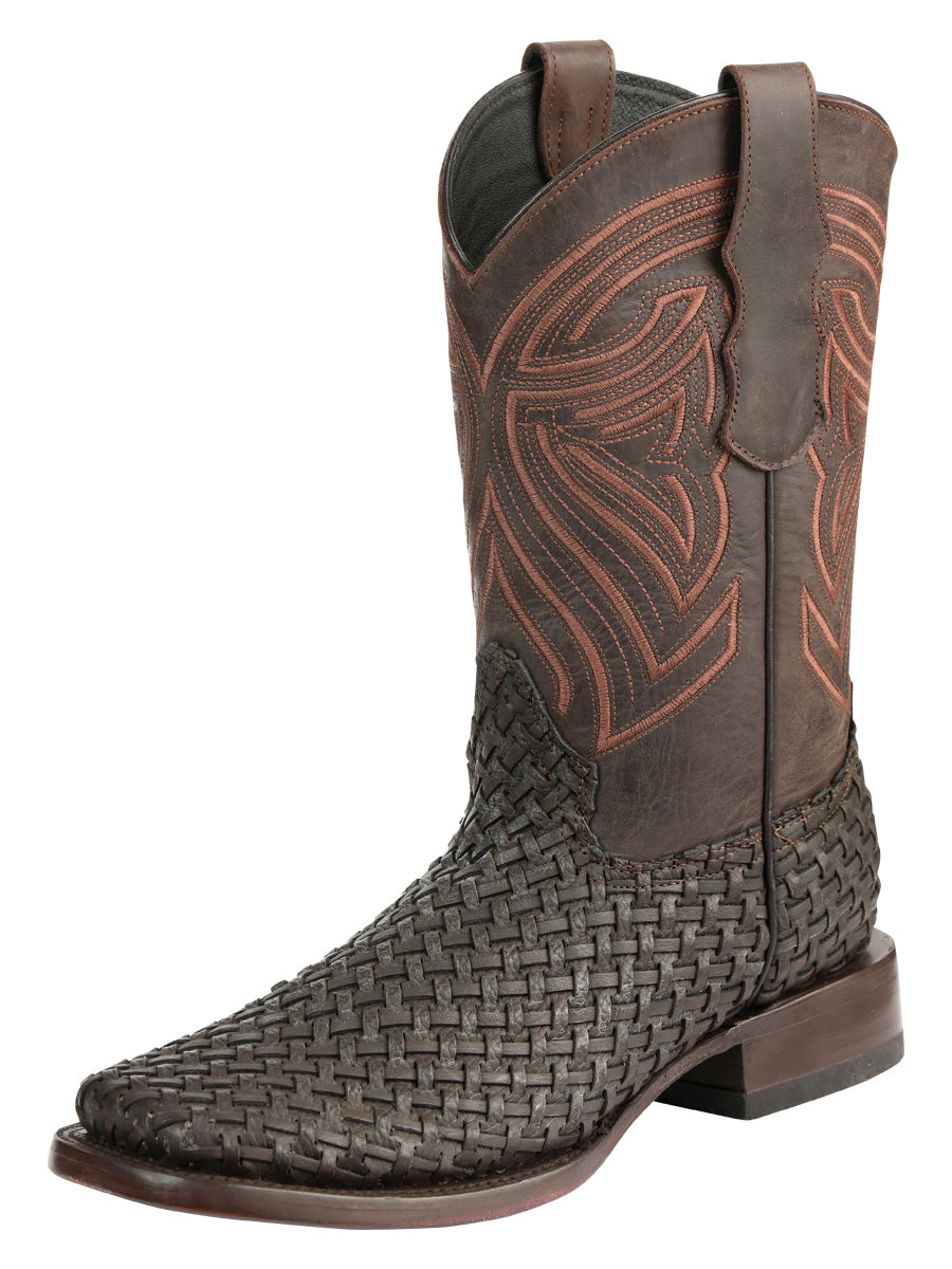 Botas de rodeo de piel para hombre El General Petatillo - Chocolate 45013