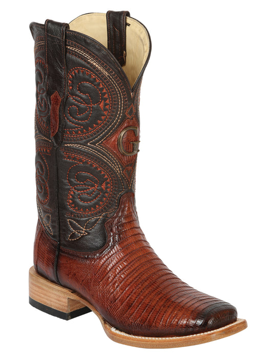 Botas vaqueras El General para hombre, de piel de lagarto exótica, estilo rodeo - Coñac 45071