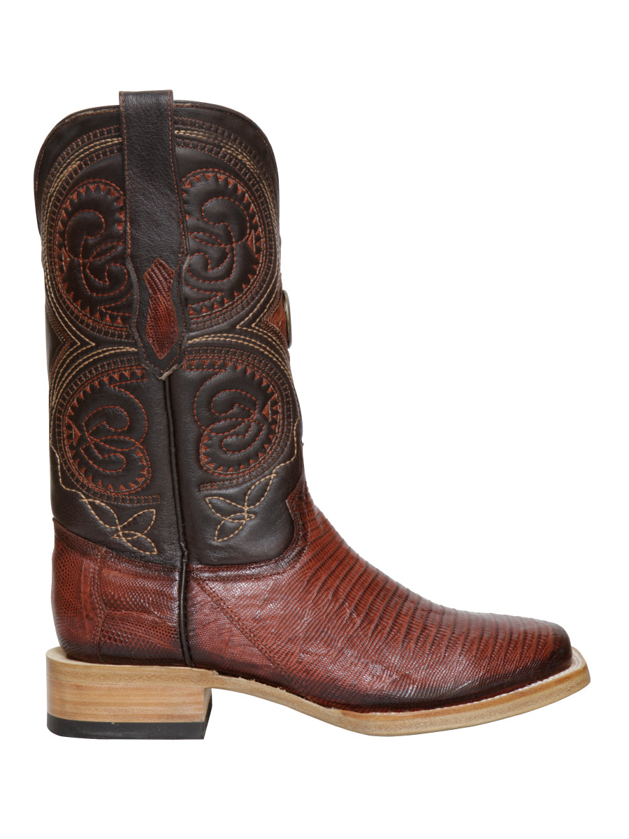 Botas vaqueras El General para hombre, de piel de lagarto exótica, estilo rodeo - Coñac 45071
