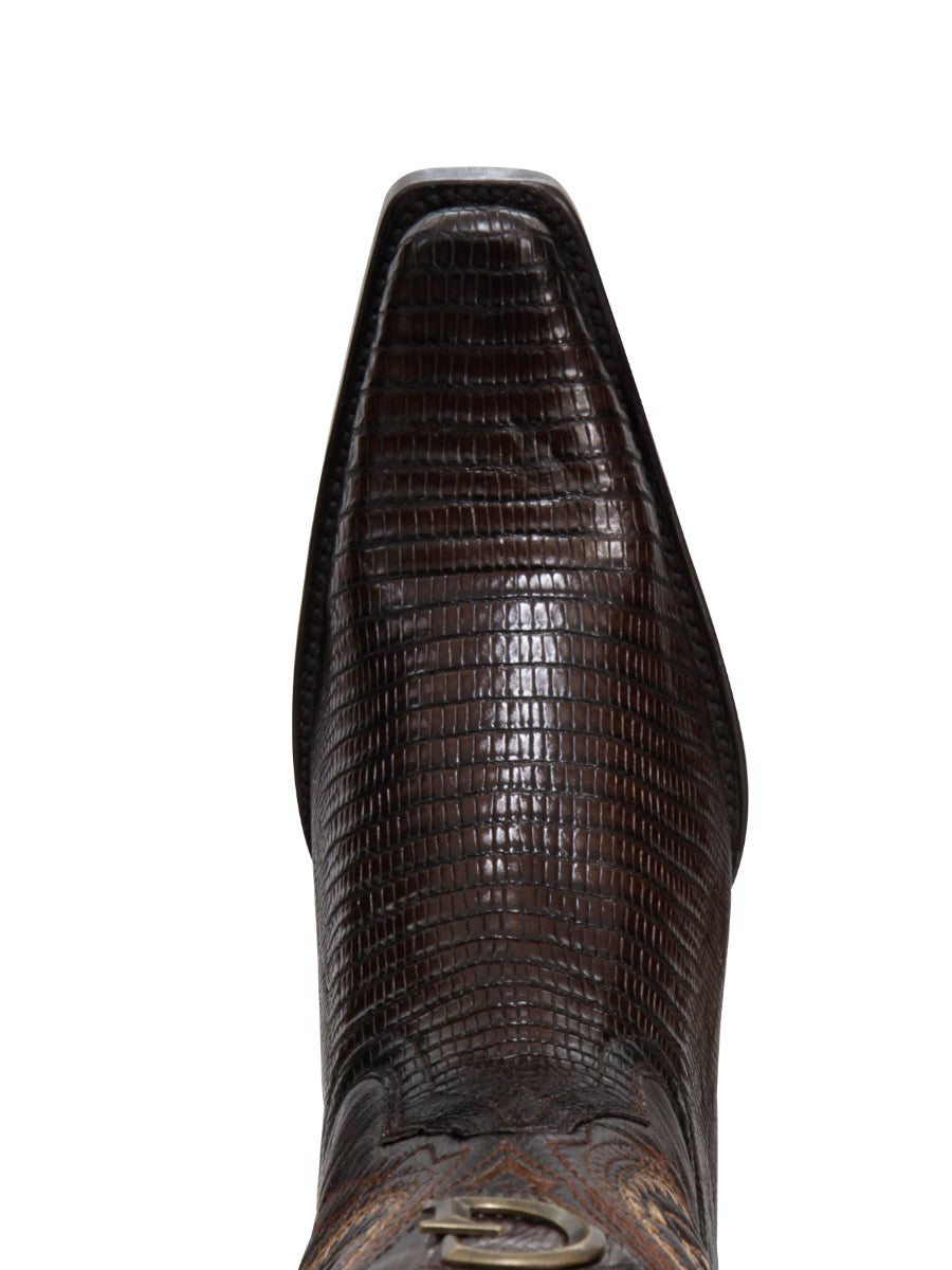 Botas vaqueras El General para hombre, de piel de lagarto exótica - Marrón 45073