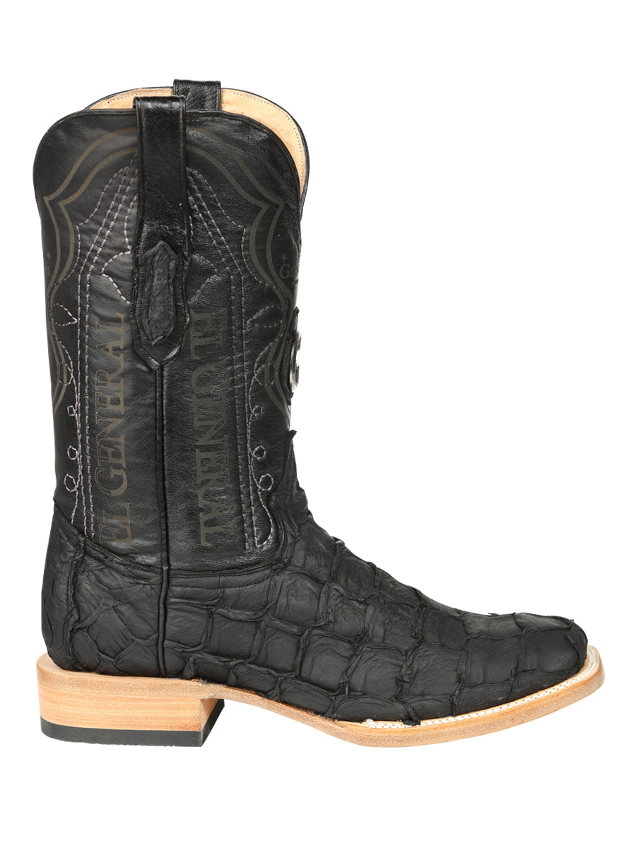 Botas vaqueras El General para hombre, modelo Exotic Monster Fish Rodeo - Negras 45083