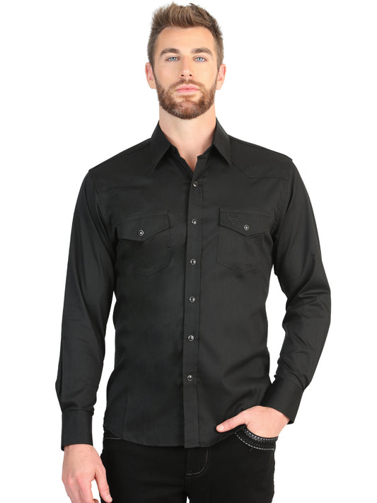 Camisa vaquera de manga larga para hombre El General - Negra elástica
 45612
