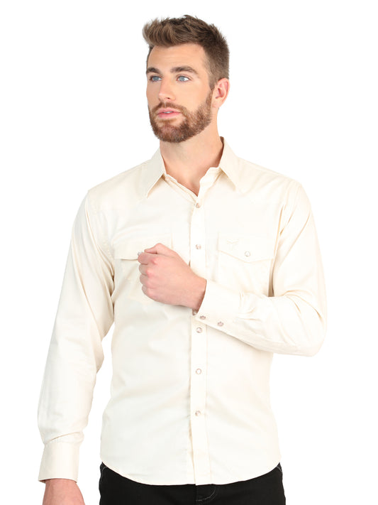 Camisa vaquera de manga larga para hombre El General - Beige elástico 45617