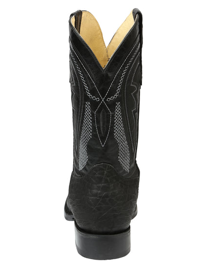 Botas vaqueras El General para hombre - Imitación de cuello de toro, negras 45666