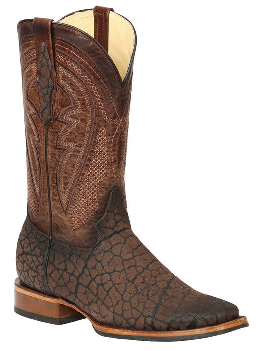 Bota El General Rodeo para hombre - Imitación de cuello de toro marrón 45668