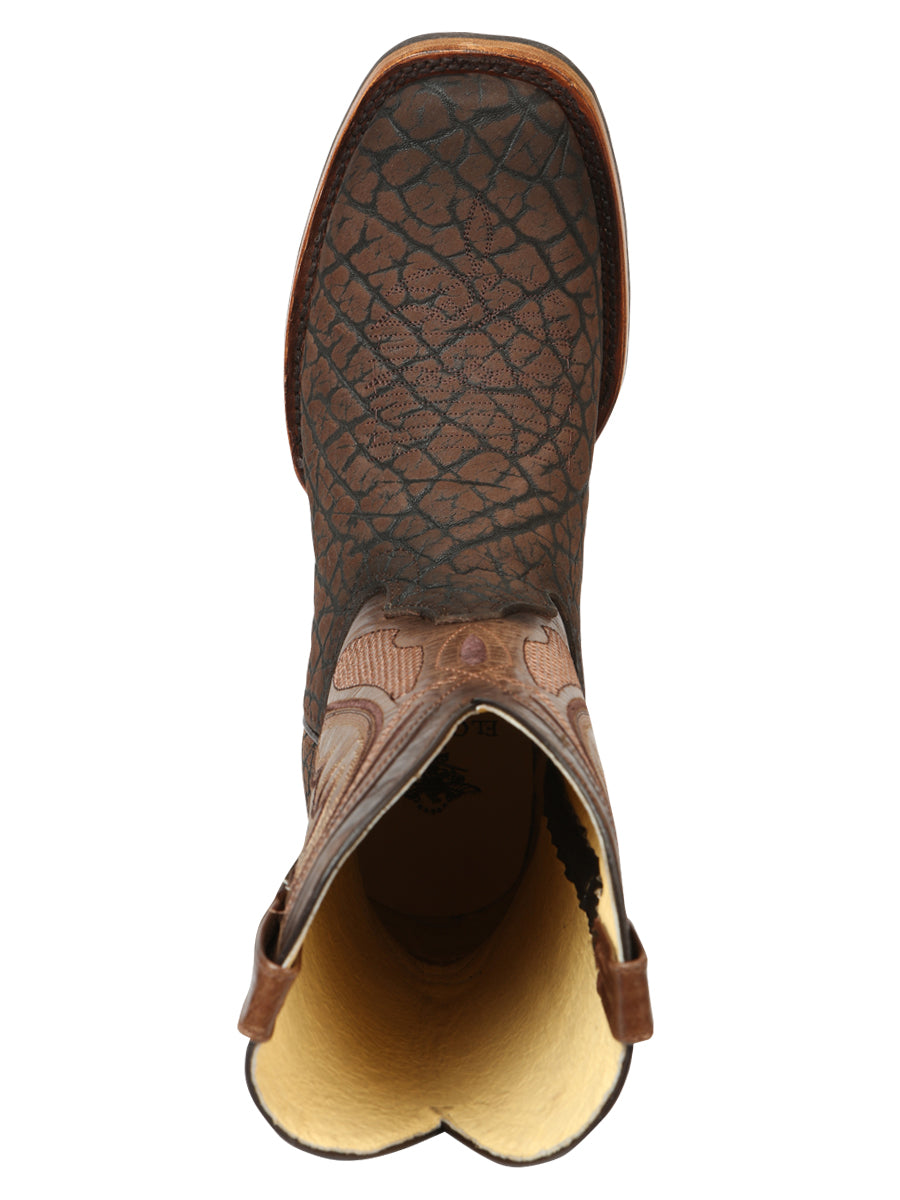 Bota El General Rodeo para hombre - Imitación de cuello de toro marrón 45668