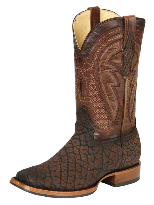Bota El General Rodeo para hombre - Imitación de cuello de toro marrón 45668