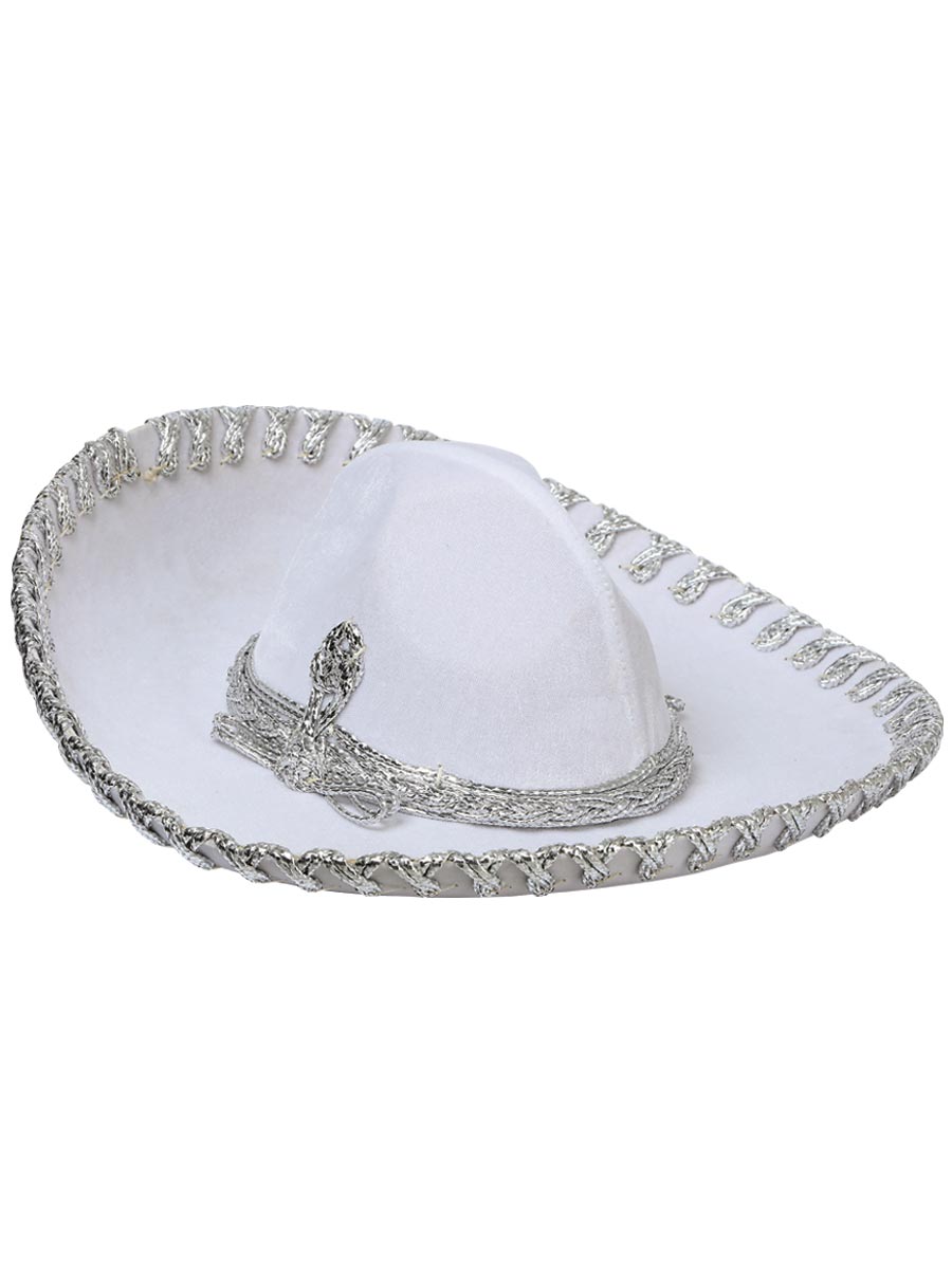 Niños
 Sombrero de charro mexicano de terciopelo blanco/plateado 600320