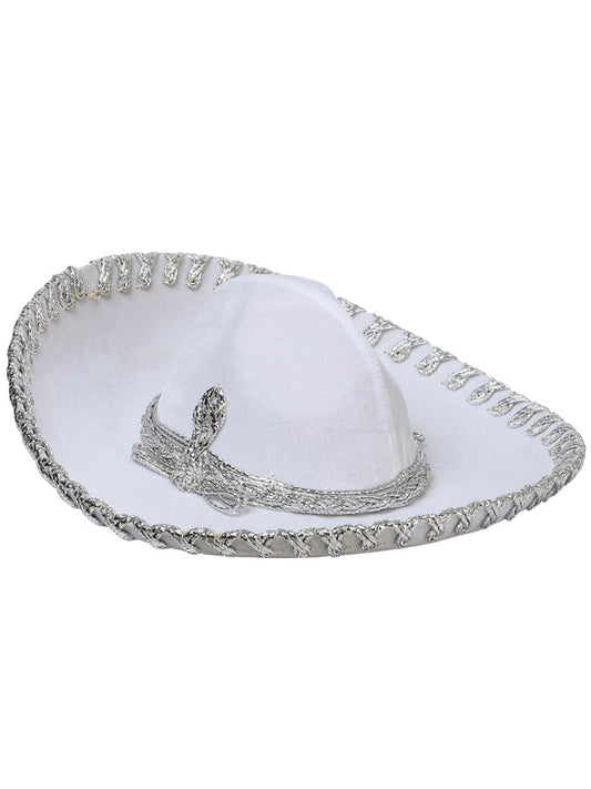Niños
 Sombrero de charro mexicano de terciopelo blanco/plateado 600320