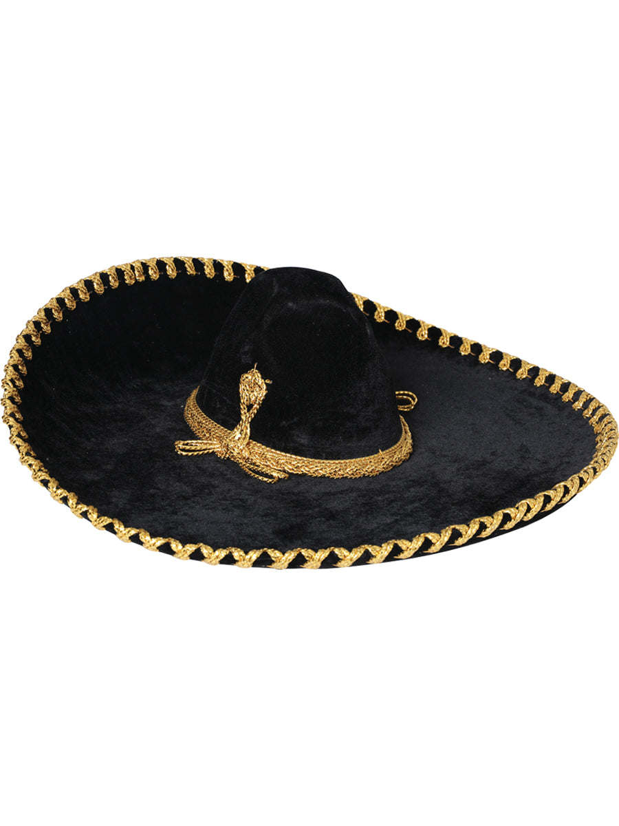 Adulto
 Sombrero de charro mexicano de terciopelo negro/dorado 600601