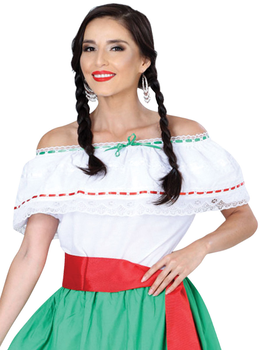 Blusa mexicana artesanal 100% algodón blanca 601303